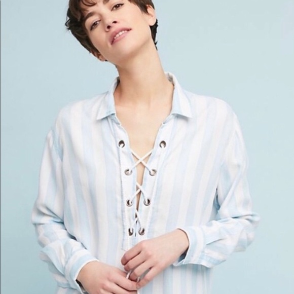 Anthropologie RAILS Uli Lace-Up Top XS - Picture 1 of 12